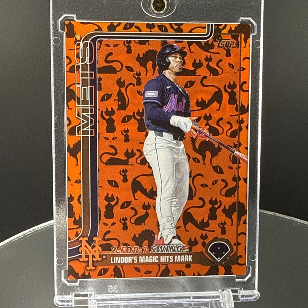 2025 Topps Updated 2 For 1 Swing Lindor's Magic Hits Mark Bones /10 SSP